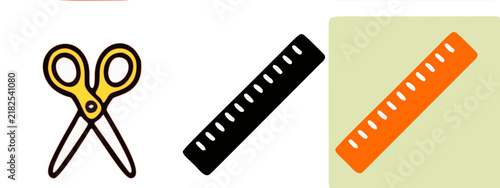 A black diagonal ruler icon is displayed against a clean white background.