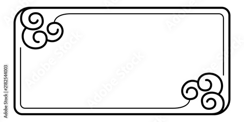 Asian Oriental Swirl Cloud Corner Frame Border