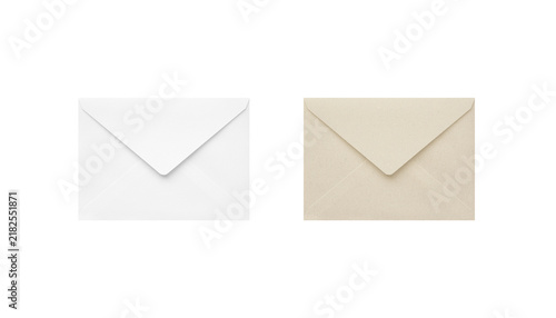 Two sets of cutouts: one with a white envelope back, and one with a kraft paper envelope back