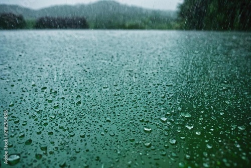 rain drops on the water