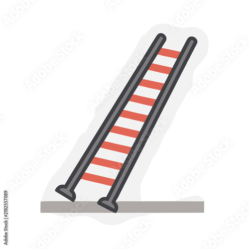 Obraz na płótnie Ladder with red rungs on transparent background