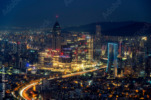 During the Blue hour at Financial Buildings Atasehir Istanbul