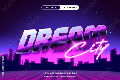 Dream City Retro 80s Editable Text Effect