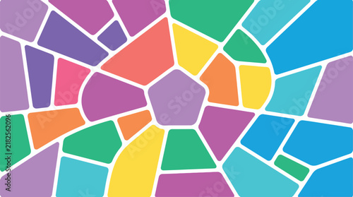 Irregular mosaic cell pattern features soft pastel colors for organic modern wallpaper background.