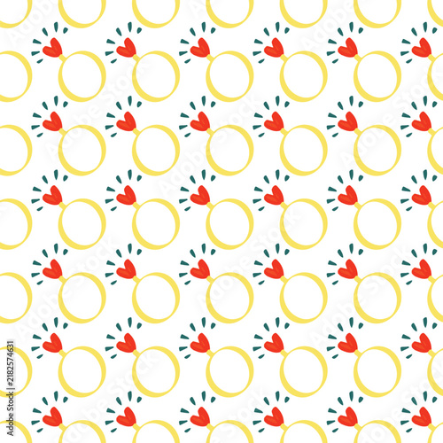 Seamless Engagement Ring Pattern With Heart Motifs Romantic Wedding And Valentine Background