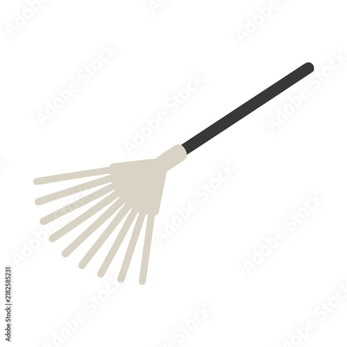Obraz na płótnie Leaf rake with black handle