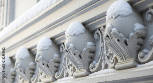 Classical architecture columns with ornate details