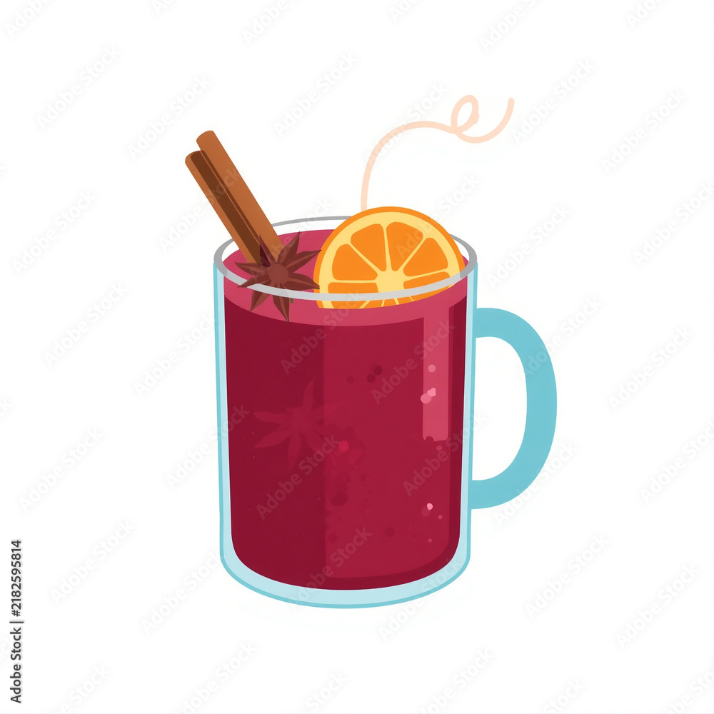 Obraz premium German Glühwein Mulled Wine with Cinnamon and Orange