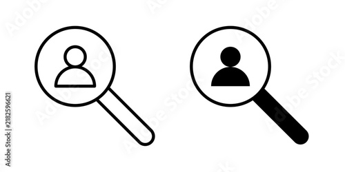 Job Candidate Icon represents applicants, recruitment, hiring, careers, and professional profiles with editable outline and fill vector illustrations.
