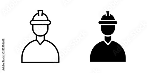 Labour Icon represents workers, employment, jobs, workforce, and professional work with editable outline and fill vector illustrations.