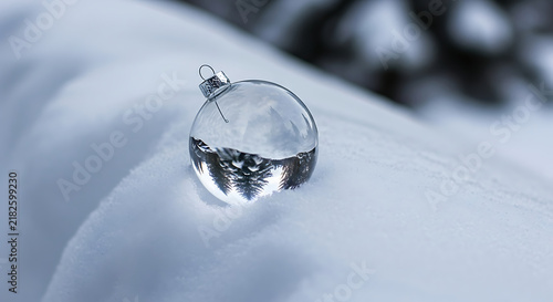 Close-up of ice crystal with snowflake pattern