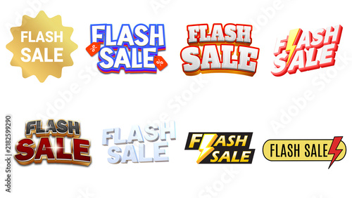 Foto Dynamic collection of compelling flash sale labels and vibrant promotional badge