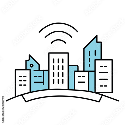 Smart Cities Vector Icon Depicting Future Connected Urban Systems