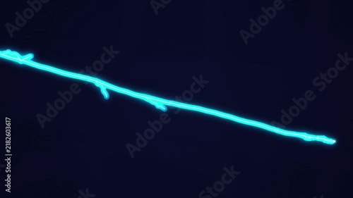 Abstract glowing neon blue light streak on a dark background for cinematic digital motion graphics and artistic visual effects