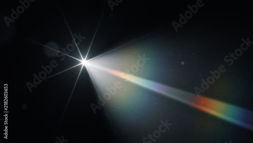 Canvastavla A bright starburst light source emitting a colorful spectrum of light rays again