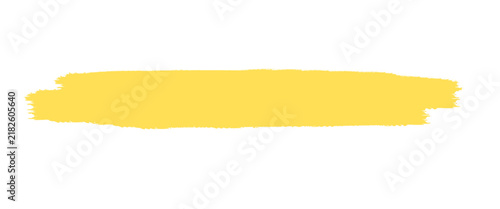 Yellow paint brush stroke vector horizontal line for text underline and highlight banner