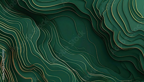 Dark green abstract topographic map design.