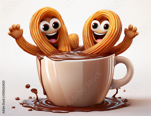 Churros o porras con chocolate