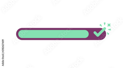 Completed progress bar with a success checkmark icon.