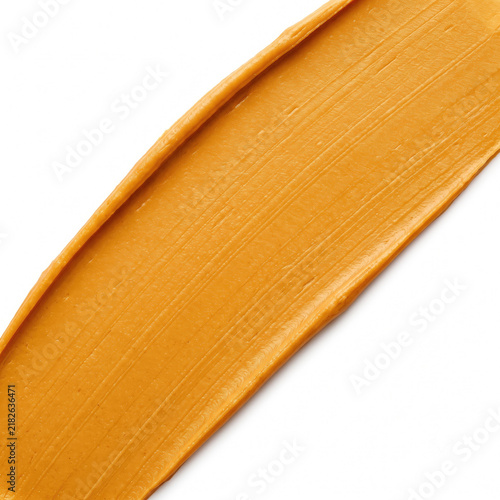 Vibrant orange color swatch expresses artistic energy