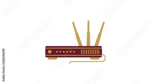 Wireless Router with Antennas, Internet Connection Device, Technology Icon