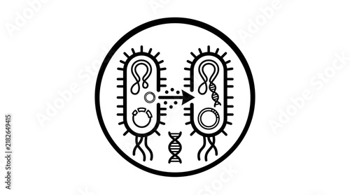Принти на полотні Bacterial Conjugation: DNA Transfer Between Bacteria, Scientific Icon