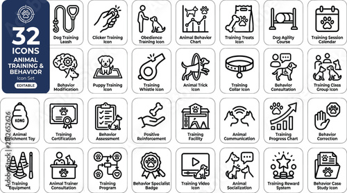 Logistics, export, import and transportation line icon set