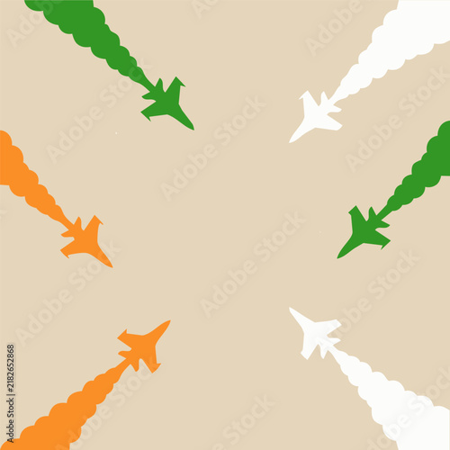 Foto Indian independence day air show fighter jets tricolor smoke vector background