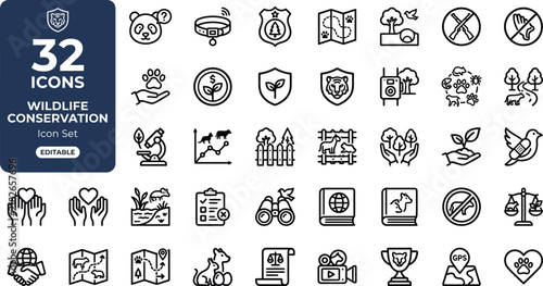 Logistics, export, import and transportation line icon set