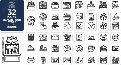 Logistics, export, import and transportation line icon set