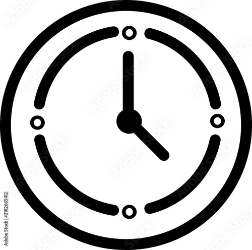 Business time clock outline icon for scheduling and deadlines