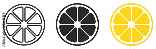 lemon slice citrus fruit icon