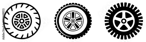 car tire wheel automotive service icon