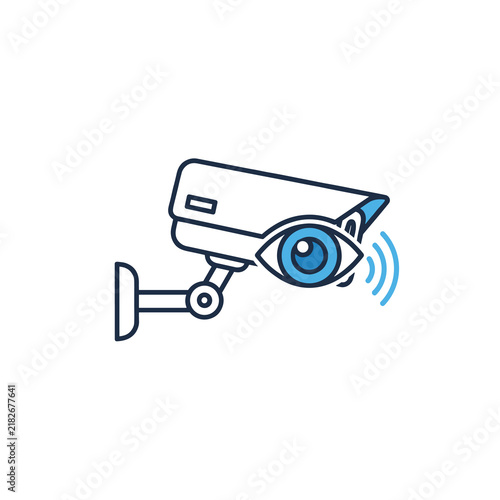 Surveillance camera with eye icon monitoring digital activity