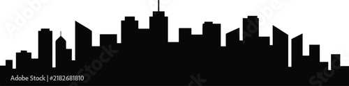 Generic Modern City Skyline Silhouette Downtown Skyscrapers Urban Horizon Architecture Vector Graphic Illustration
