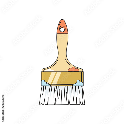Vector illustration of colorful paintbrushes on a plain white background.