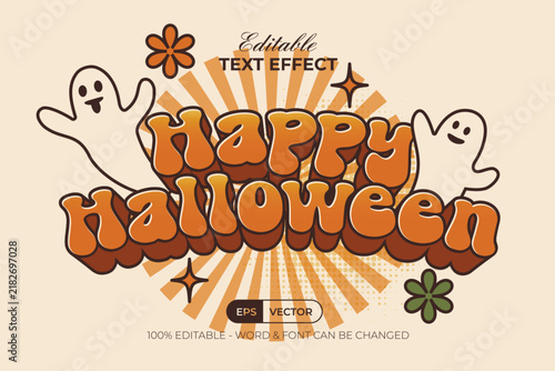 Editable Retro Text Effect Halloween Style.
