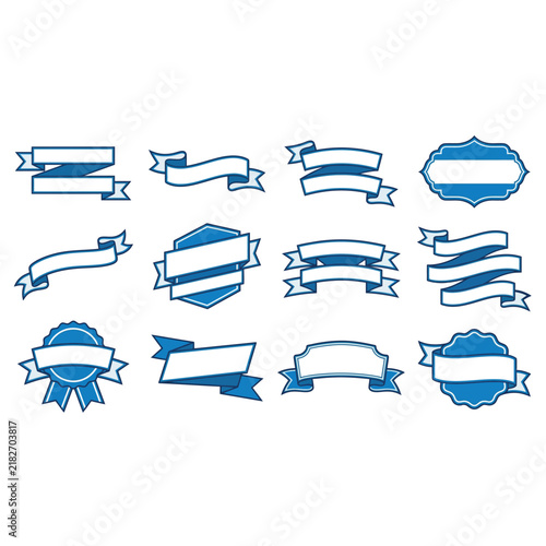 Collection of Blue Ribbon and Badge Designs.