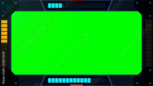 Futuristic Sci Fi Technology Frame with Animated Data Monitoring Interface