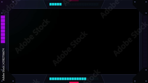 Futuristic HUD Border Frame with Animated Loading Indicator