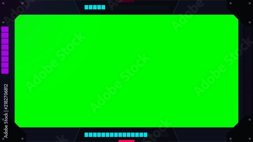 Futuristic Technology Border Frame with Animated Status Lights