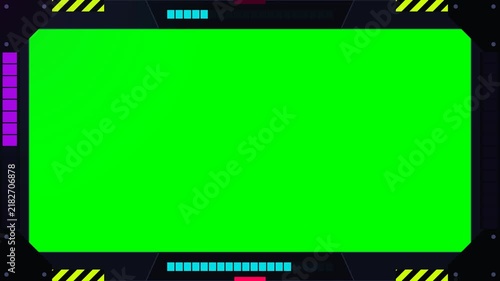 Technology Border Frame Overlay with Animated Digital Interface