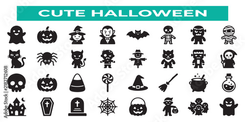 Cute Halloween Monsters and Spooky Character Collection