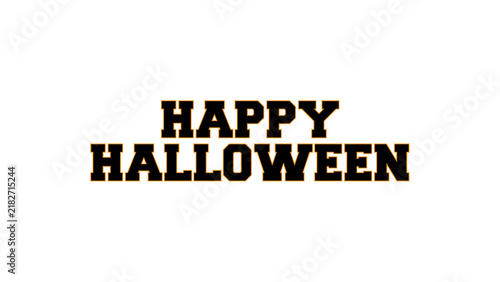 Happy Halloween Bold Typography Text Vector Illustration with Orange Outline