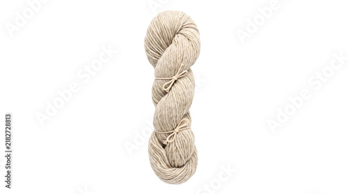 Obraz na plátne Twisted skein of natural oatmeal undyed heather wool yarn