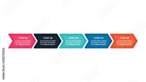 Stylish infographic with 5 steps, options, parts or processes. Business data visualization.