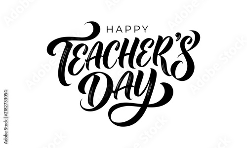 Elegant cursive happy teachers day celebration text design