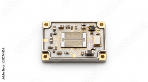 Obraz na płótnie High Precision Integrated Electronic Microchip Module for Advanced Computing Hardware Applications