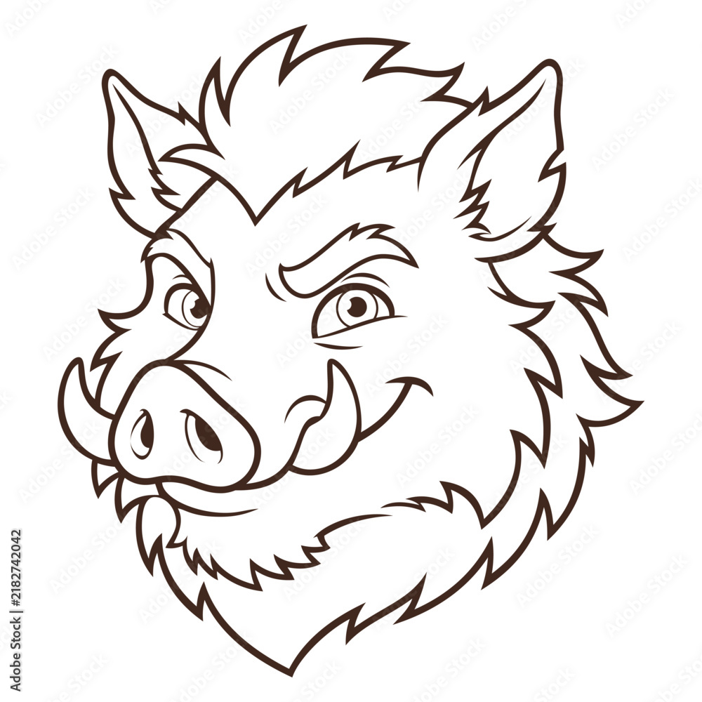 Fototapeta premium cartoon boar head mascot logo
