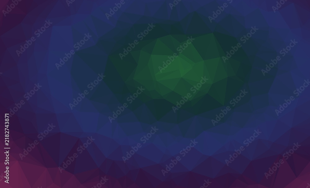 Obraz premium Dark moody low poly background with deep purple and green tones creates an atmospheric mysterious texture for technology and gaming web design assets.